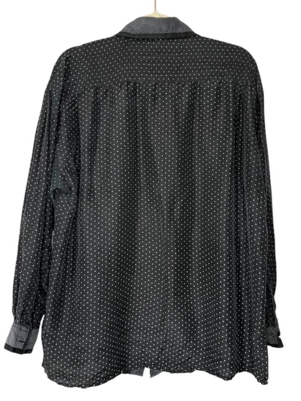 The Limited Black & White Polka Dot 100% Silk Button Up Size Large - Picture 3 of 5